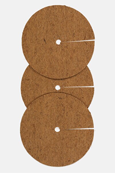 gardenline Pack of 3 Round Coconut Fibre Mat, Brown