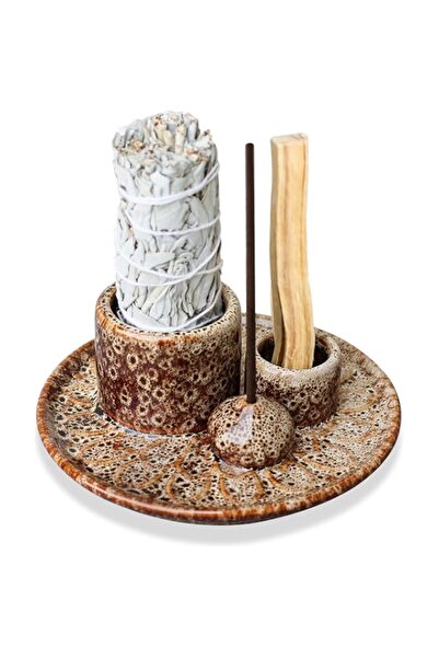Generic Brand Ceramic Smudge Tray, 4 in 1 Smudging Bowl, Sage Holder, Palo Sa...