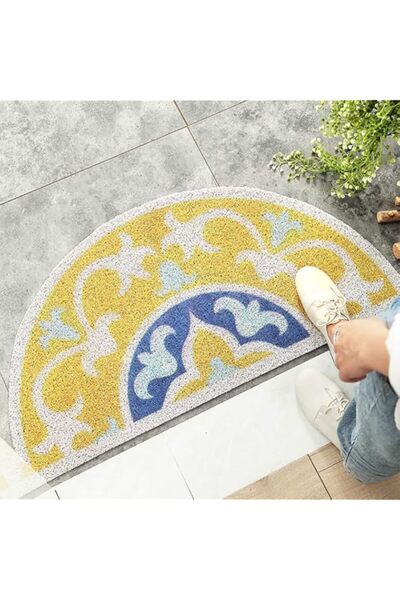 Generic Benting Half Round Door Mat,Non-Slip Welcome Entrance Doormat Durable Non-Slip Absorbent Printed Fl