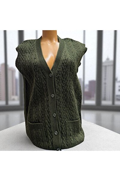 TUTUYA TEXTIL Казайга В'язаний весільний комплект Щоденний трикотажний жилет для мами з кишенями