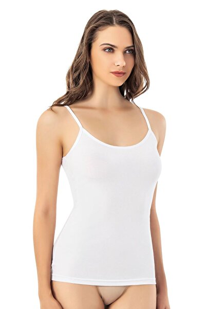 Mona Group Women's Thin String Strap Padded Detail Cotton Plain Style Tank To...