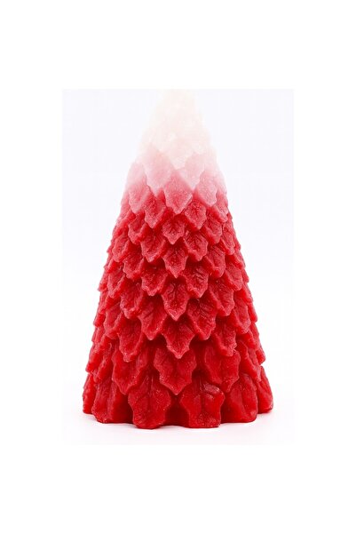 OEM Christmas Scented Candle, Tree Shape, Handmade, Gift Box Included, 10 x 4.5 cm, Red/White