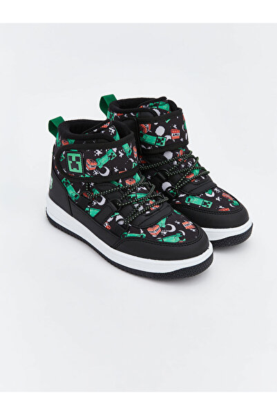 LC Waikiki LCW STEPS Siyah Minecraft Baskılı Erkek Çocuk Bot