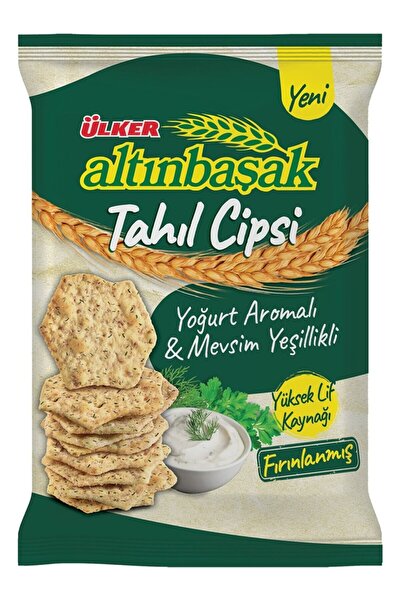 Ülker ALTINBAŞAK Tahıl Cipsi - Yoğurt Aromalı & Mevsim Yeşillikli Çerez - 120...