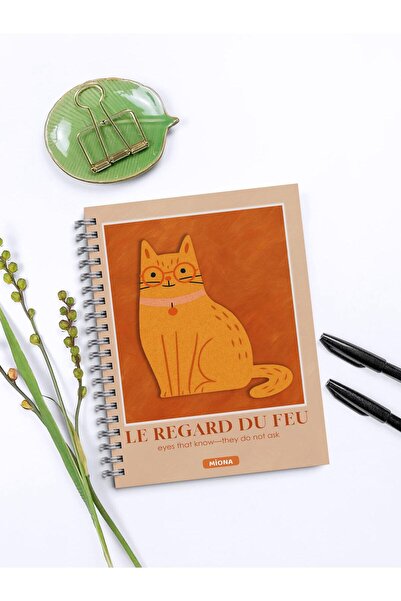 Miona A5 Spiralli Okul Defteri 120 Sayfa 4’lü Set Turuncu Temalı 2 Kareli - 2 Çizgili, Defter, Notebook