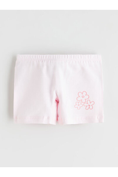 LC Waikiki Girls' Boxer Shorts with Elastic Waist and Floral Print