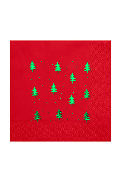 Story مناديل ورقية ملونة باللون الأحمر مقاس 33 × 33 سم، مكونة من 16 قطعة، بنم...