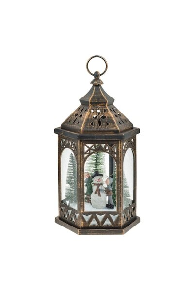 OEM Felinar decorativ suspendat, bronz periat, copii, brazi și LED, 18x16x34 cm