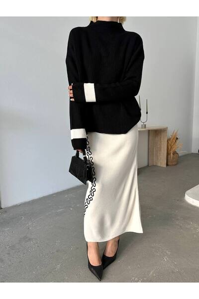GİYSİ DÜNYASI 57 Knitwear Fabric Sweater Skirt 2-Piece Set