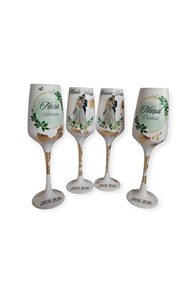 RAM Atelier pahare pentru nunta in nuante de verde smarald