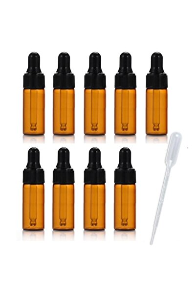 Generic Brand 10PCS 5ml Amber Glass Dropper Bottles, Mini Refillable Essentia...