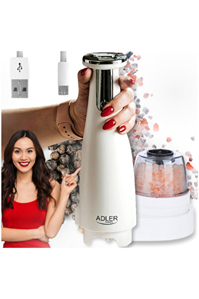 Other Râșniță de condimente, sare și piper AD 4449 albă - Set de 3 râșnițe - USB