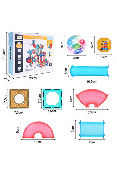 MalPlay Children's play set, Malplay, with 125 magnetic 3D building pieces, with luminous balls, multi