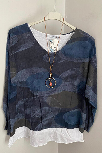 AYASOFYA OTANTIK Γυναικείο ιταλικό μπλουζάκι από βαμβακερό χτενισμένο βαμβάκι...