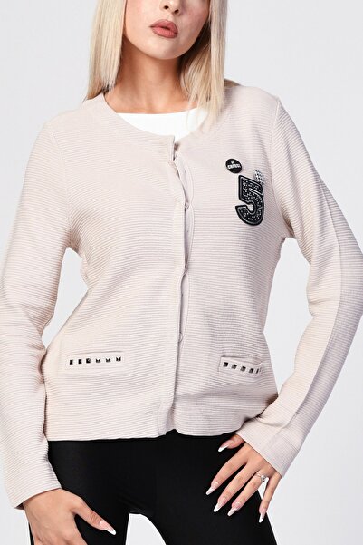 Zegy Rozet Detaylı Hırka - Bej