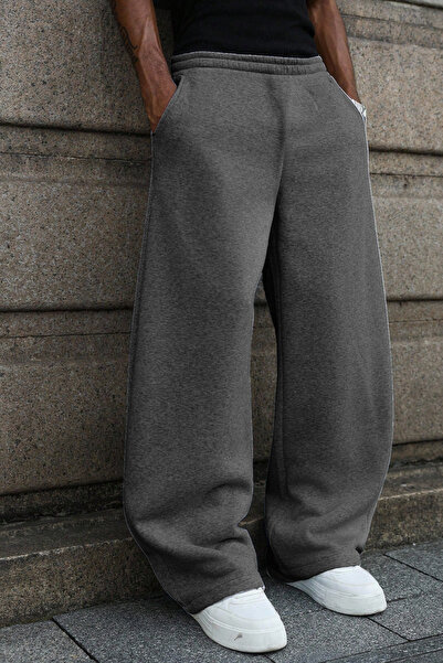 BSBSPOR Baggy Bol Kesim Ayarlanabilir Paçalı Eşofman Altı Gri / Siyah / Antrasit