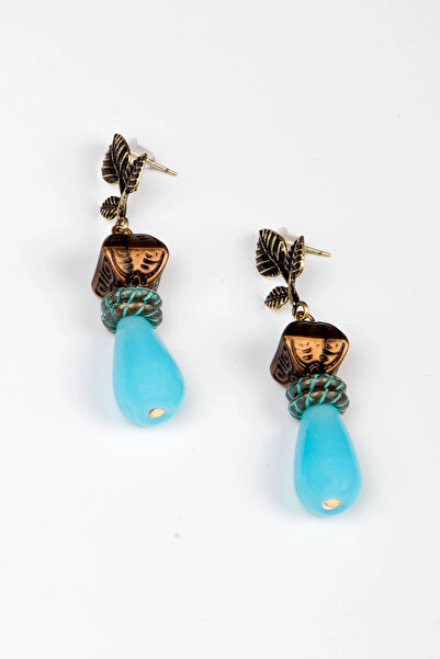 Lila Rosa أقراط من الحجر الطبيعي العرقي الأصيل