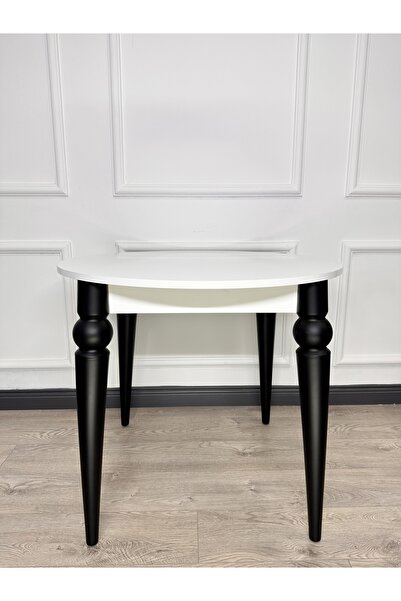 ECCES BB 90 x 90 Yuvarlak Masa Beyaz MDF Masa Mutfak Masası Balkon Masası Çap 90 Masa