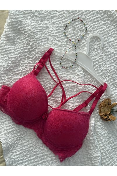 Myquality Double Cross Lace Detail Unpadded Bra