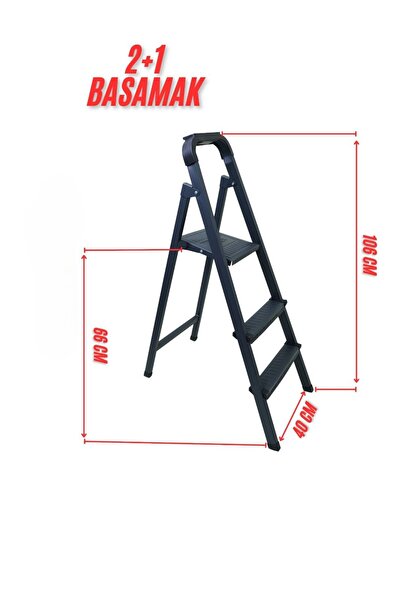 Genel Markalar Hafif ve Sağlam 2+1 Katlanır Sac Merdiven – Evdeki Küçük Yardımcın!