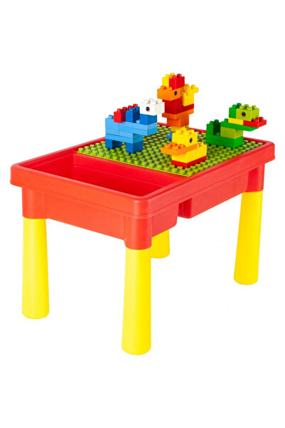 MalPlay Red Table activity table with 50 building blocks