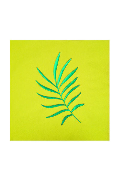 Story مناديل ورقية خضراء اللون مقاس 33 × 33 سم، مزينة بنمط أوراق استوائية، 16...