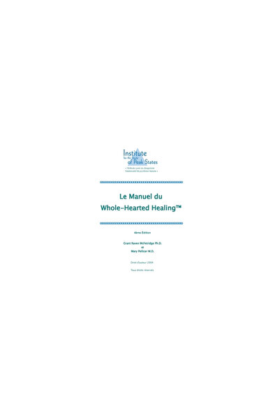 Inst For The Study Of Peak Sta Le manuel du  Whole-Hearted Healing