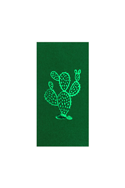 Story مناديل ورقية خضراء اللون مقاس 33×33 سم بنمط الصبار، 16 قطعة، طي 1/8
