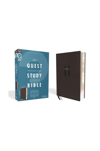 Zondervan Niv, Quest Study Bible, Leathersoft, Black, Comfort Print: The Only...