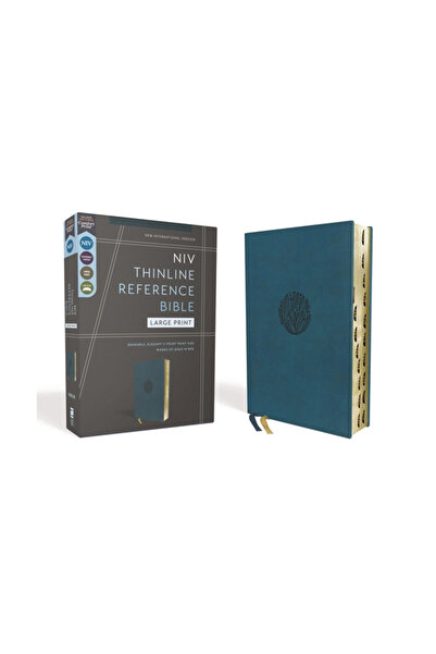 Zondervan Niv, Thinline Reference Bible, Large Print, Leathersoft, Teal, Red Letter, Thumb Indexed, Comfort Pr