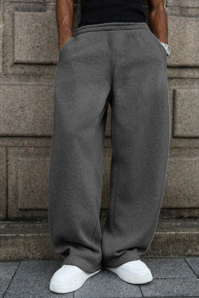 BSBSPOR Baggy Bol Kesim Ayarlanabilir Paçalı Eşofman Altı Gri / Siyah / Antrasit