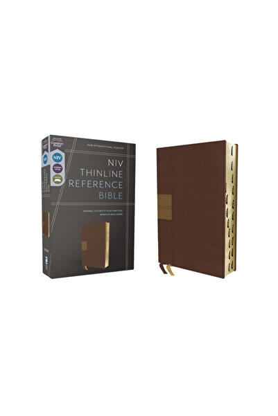 Zondervan Niv, Thinline Reference Bible, Leathersoft, Brown, Red Letter, Thum...
