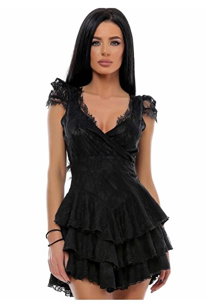 Prive Boutique Φόρεμα με δαντέλα και βολάν