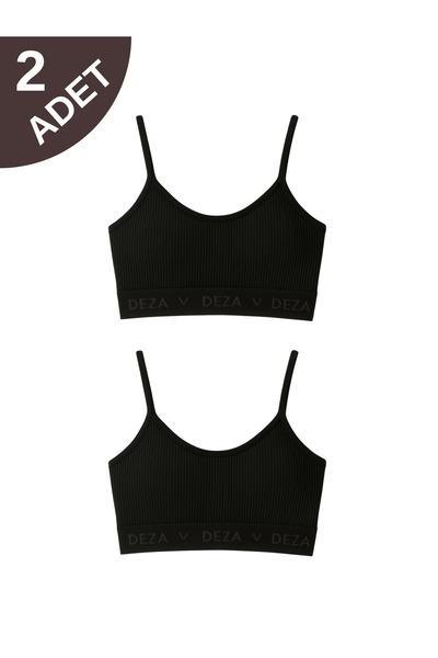 De Bijoura Women's Thin Strap Bustier Underwear with Pads, Bustier Set of 2