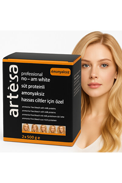 Artego White Amonyaksız Saç Açıcı Toz 2x500gr Hassas Baş Derisi İçin Süt Prot...