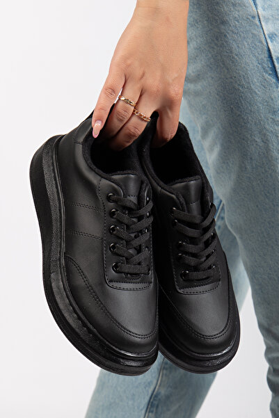 Erceka Dámské sportovní boty se zrcadlovým šněrováním vhodné pro každodenní nošení tenisky černo-bílé a síťované