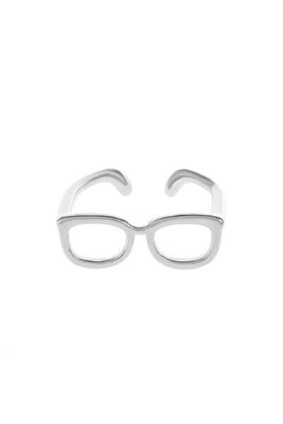 Tessero Creative Women's Ring in Glasses Shape, Adjustable Size, 18K Gold Pla...