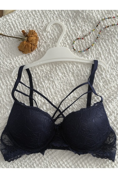 Myquality Double Cross Lace Detail Padded Bra