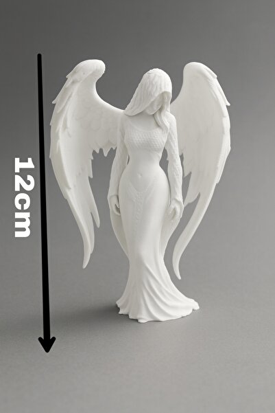 Lovalio Beyaz Melek Heykel – Zarif Ev Dekorasyonu 12Cm 3D