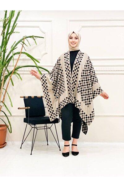 BY AKKAYA Knitwear Women's Patterned Poncho