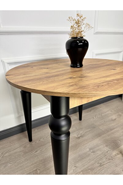 ECCES BB 90 x 90 Yuvarlak Masa Çam MDF Masa Mutfak Masası Balkon Masası Çap 90 Masa