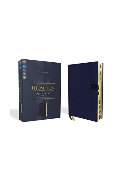Zondervan Niv, Biblia Thompson cu referințe în lanț, caractere mari, text din piele moale, bleumarin, indexare cu degetul mare, litere roșii, text confortabil