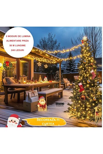OEM Christmas Light Installation, Length 40 m, Roll Type, Indoor/Outdoor, 8 Light Modes, Plug 22