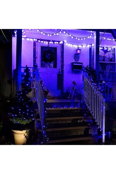 OEM Christmas Light Installation, Roll Type, 20m, 8 Lighting Modes, 220V, IP44, Blue Light