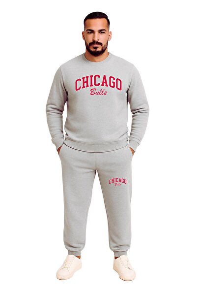 WAFRA Men's 2 Thread Ribbed Crew Neck Elasticated Leg Tracksuit Set