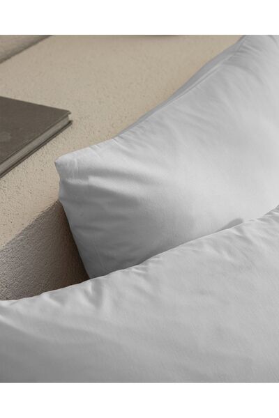 Madame Coco Manon 100% Cotton Ranforce Plain Set of 2 Pillowcases - Gray