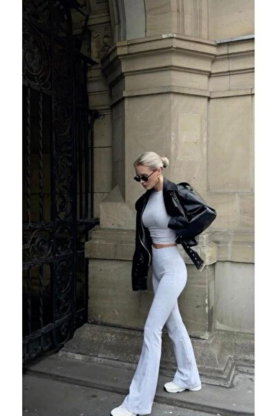 Be Best Women's Grey High Waist Lycra Spanish Leggings Be162