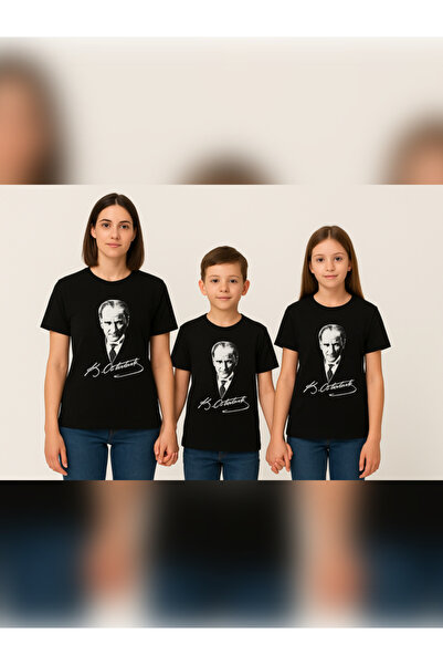 TİMİSİVA Μπλουζάκι Unisex oversized ATATURK AND SIGNATURE B με τύπωμα από βαμ...