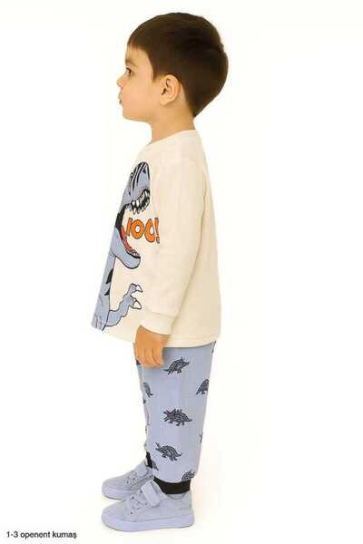 Hümazade Mavi Dinazorlu 1-3 Yaş Çocuk Pijama Takımı