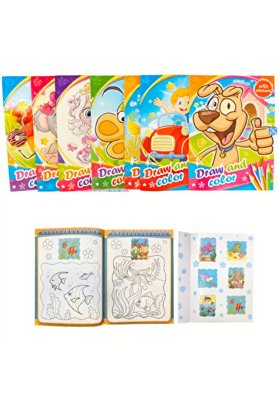 JML Cărți de colorat set 12 cu autocolante A4, 28x21cm, diferite modele